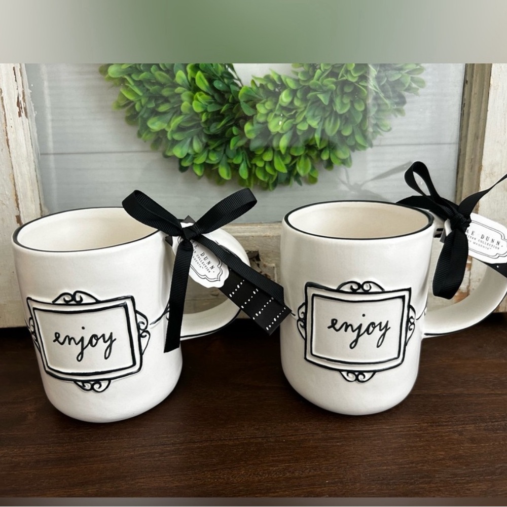 Rae Dunn Artesian Collection ENJOY - set of mugs - NWT